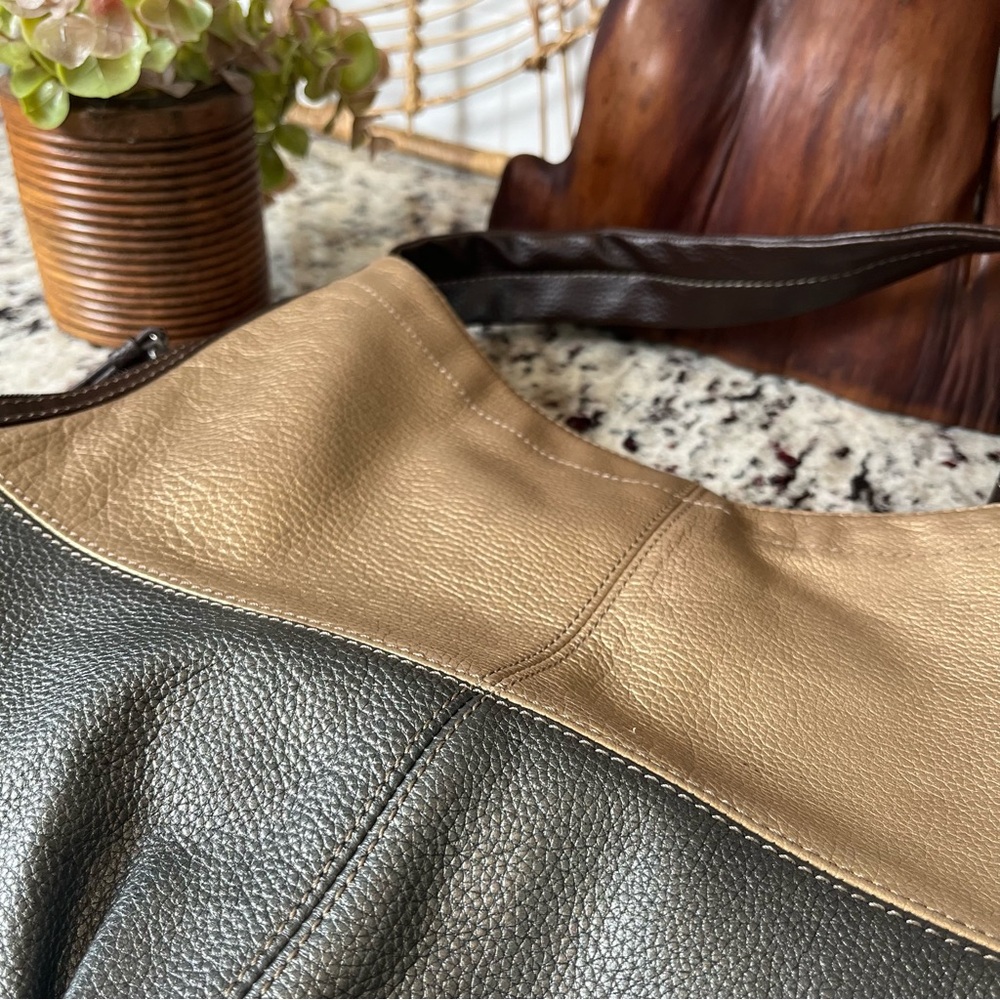 Tignanello Metallic Leather Two-Tone Hobo Bag in - Picture 7 of 13